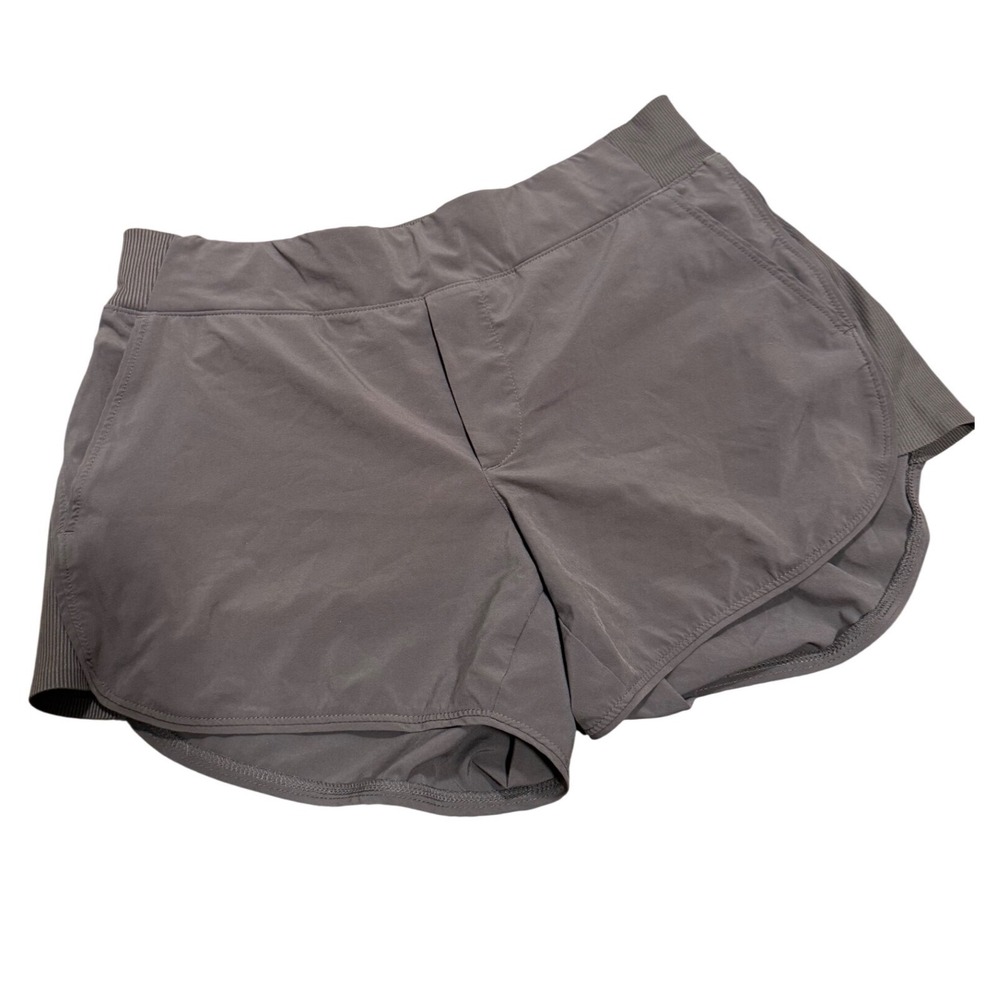 Athleta Shorts Womens 4 Gray Hiking Travel Athletic Ribbed Waist